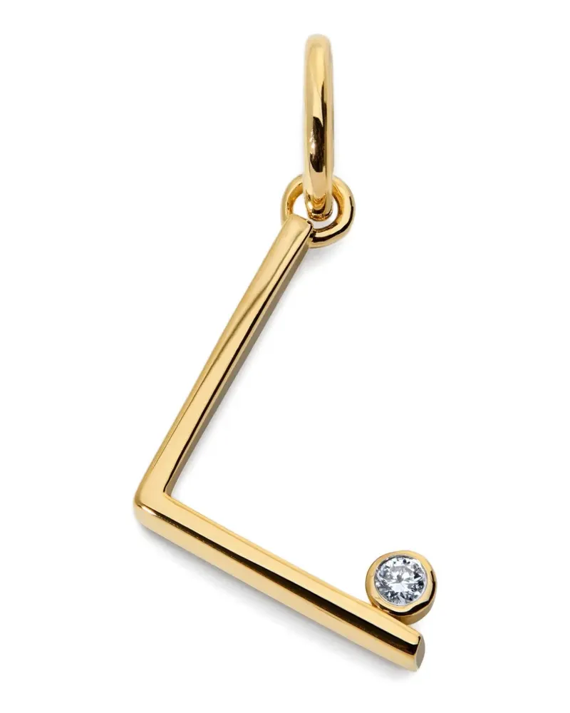 Monica Vinader Solitaire Anhänger mit Diamant - Gold Gold