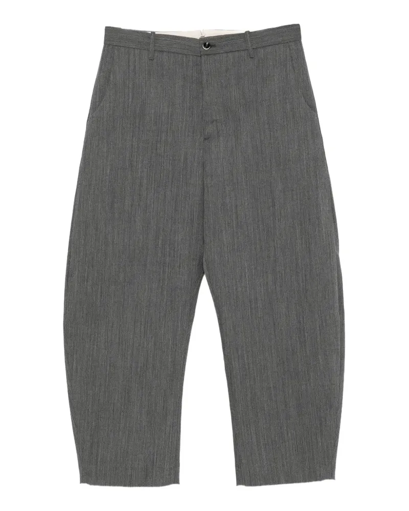 nine:inthe:morning herringbone-pattern tapered trousers - Grau Grau