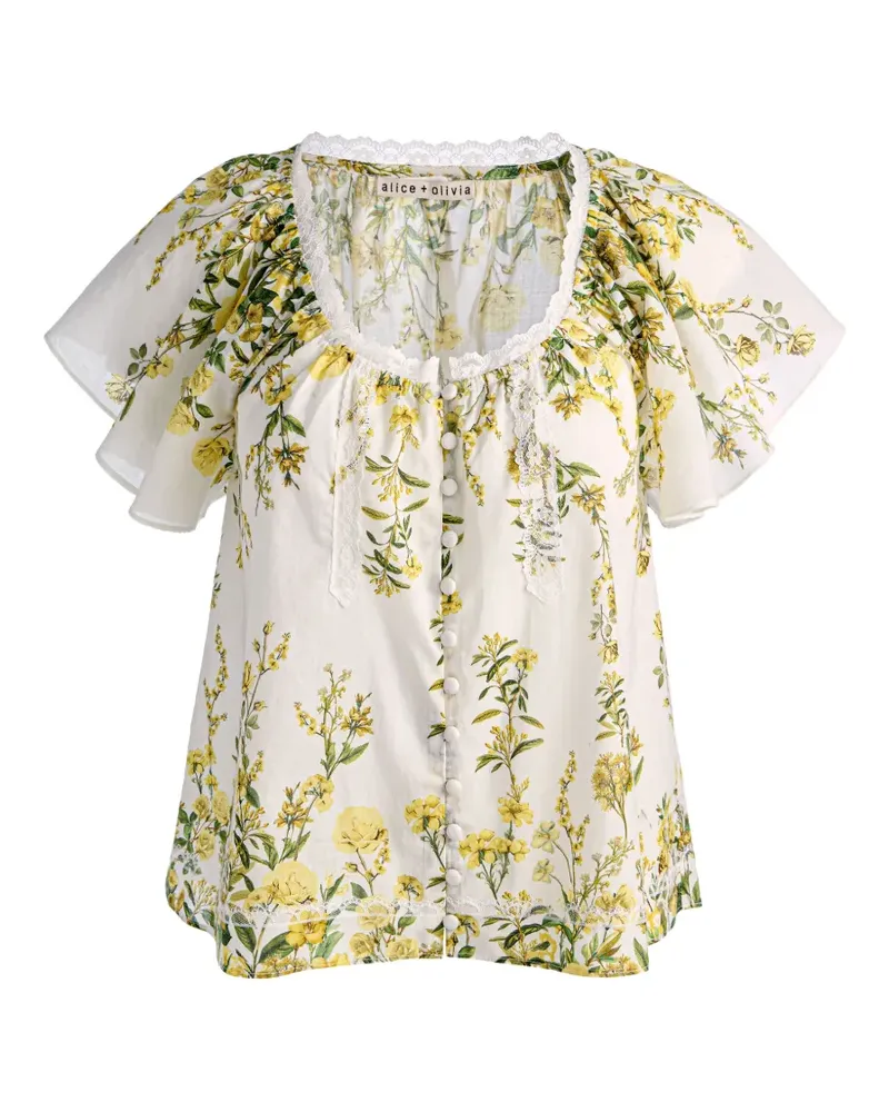Alice + Olivia Odette floral-print top - Weiß Weiß