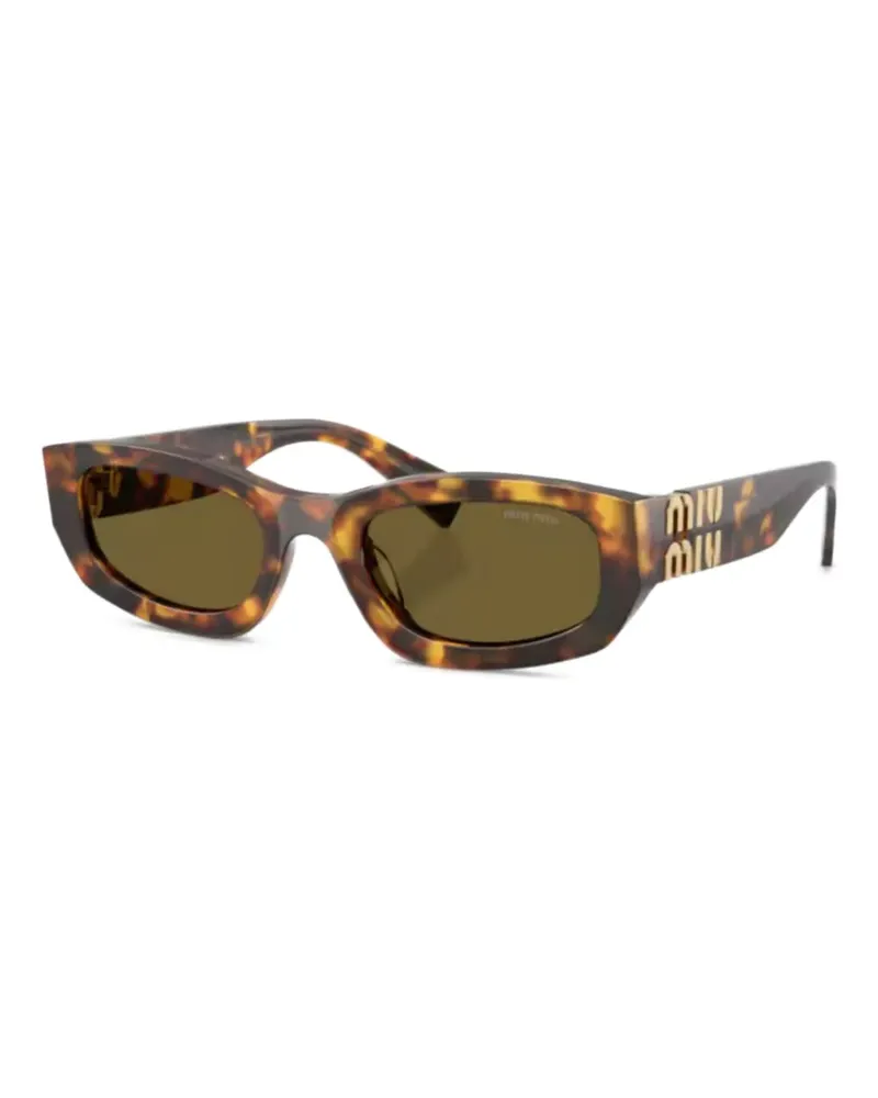 Miu Miu Sonnenbrille mit Logo - Braun Braun