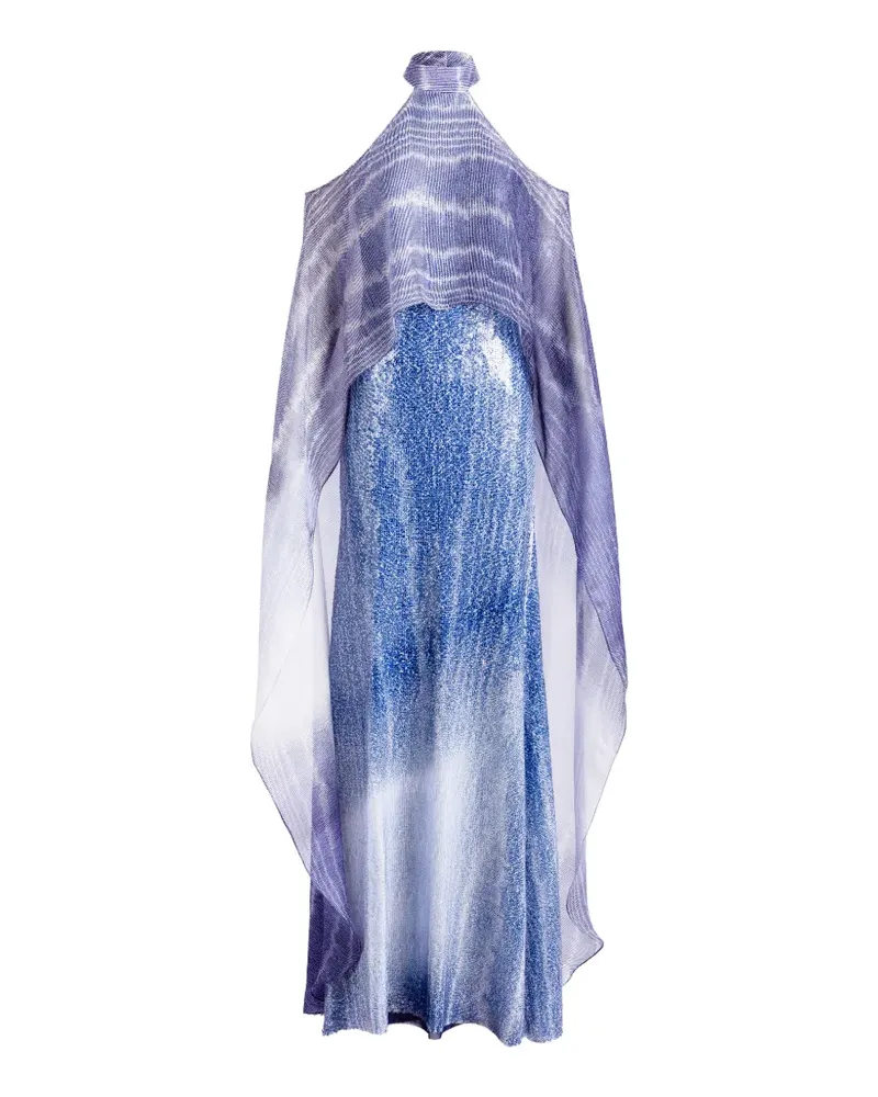 Silvia Tcherassi Serenela moiré-effect sequinned maxi dress - Blau Blau