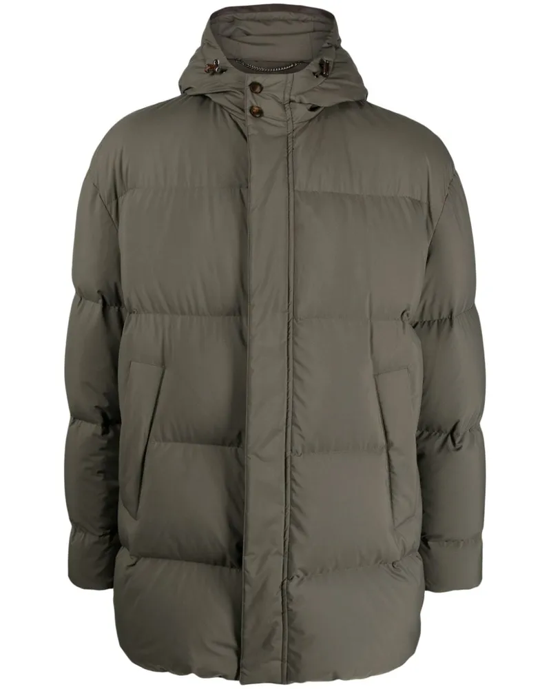 Canali Gefütterte Kapuzenjacke - Grün Grün