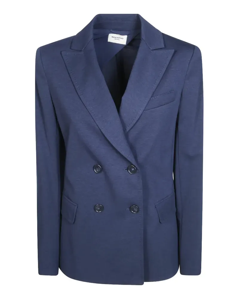 Max Mara double-breasted jersey blazer - Blau Blau