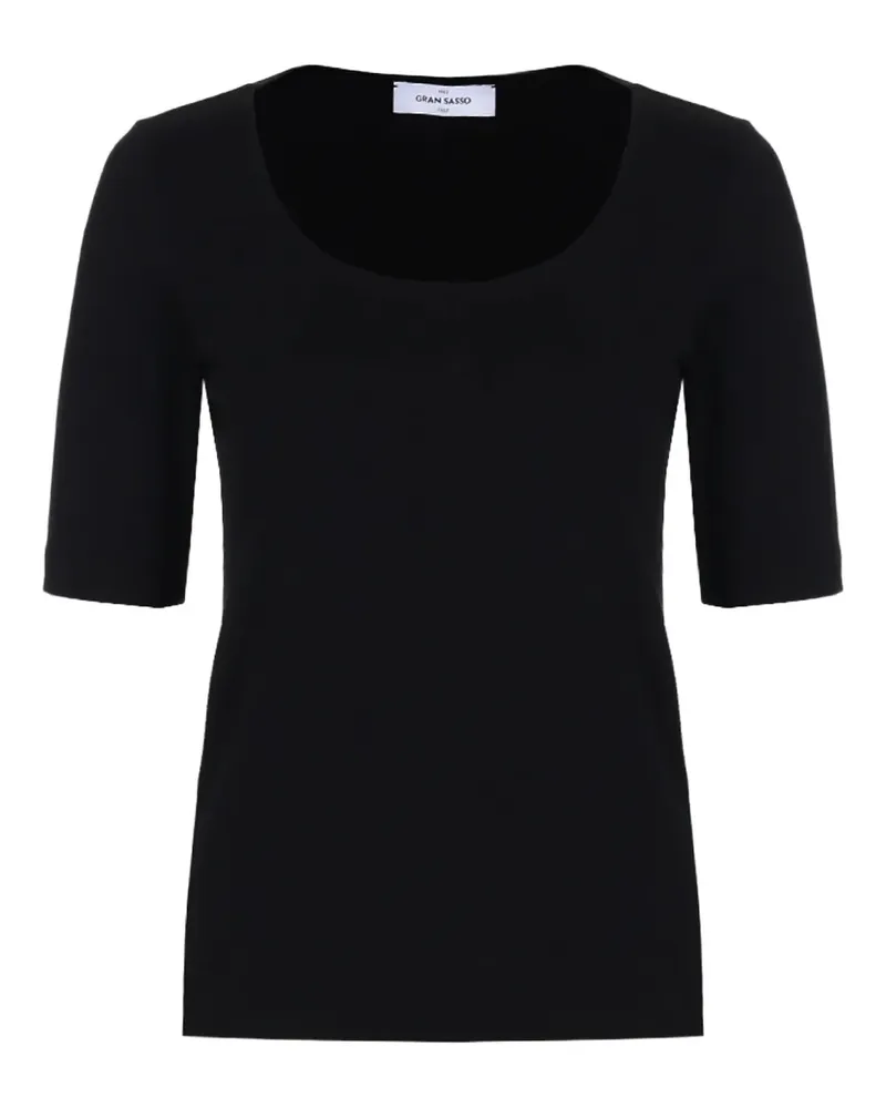 Gran Sasso Oberteil mit U-Ausschnitt - Schwarz Schwarz