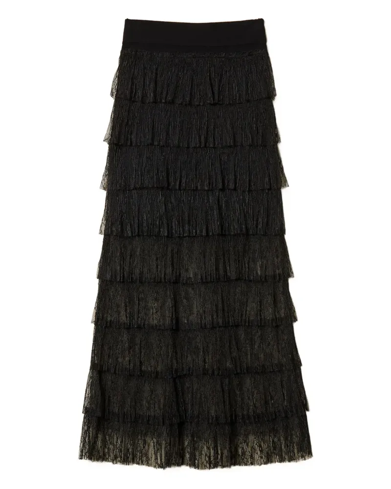 Twin-Set Maxirock aus Spitze - Schwarz Schwarz