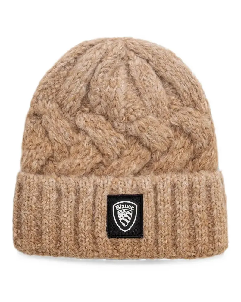 Blauer Euclid cable-knit beanie hat - Nude Nude