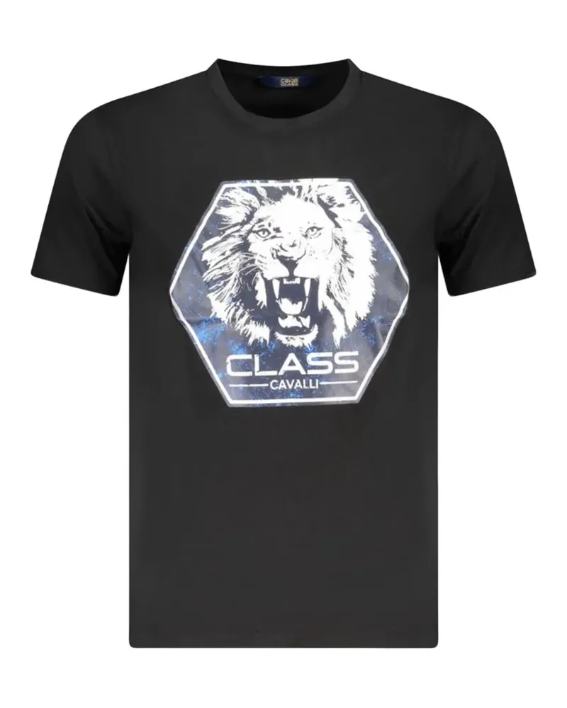 Roberto Cavalli logo-print cotton T-shirt - Schwarz Schwarz