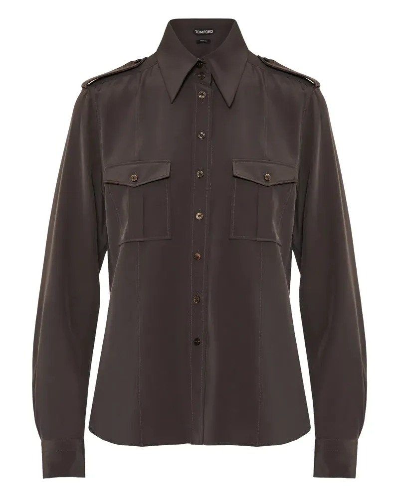 Tom Ford Hemd mit Klappentasche - Braun Braun