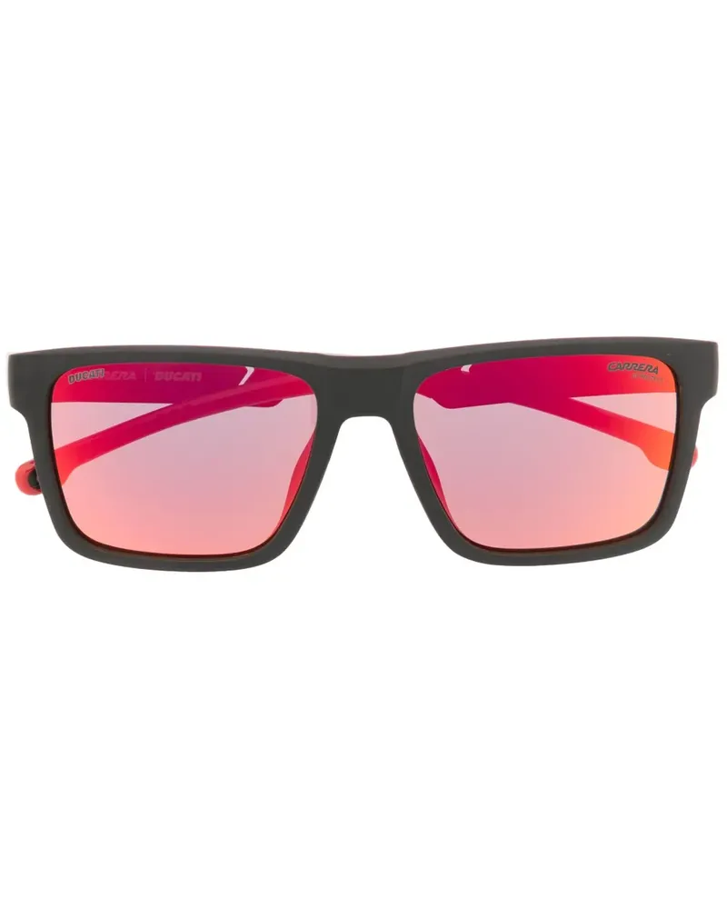 Carrera Sonnenbrille mit eckigem Gestell - Schwarz Schwarz