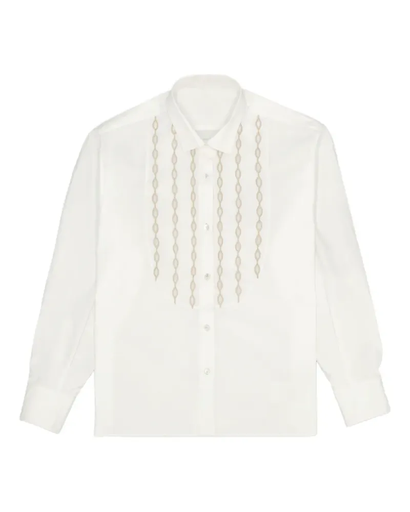Fortela Frederique embroidered poplin shirt - Weiß Weiß