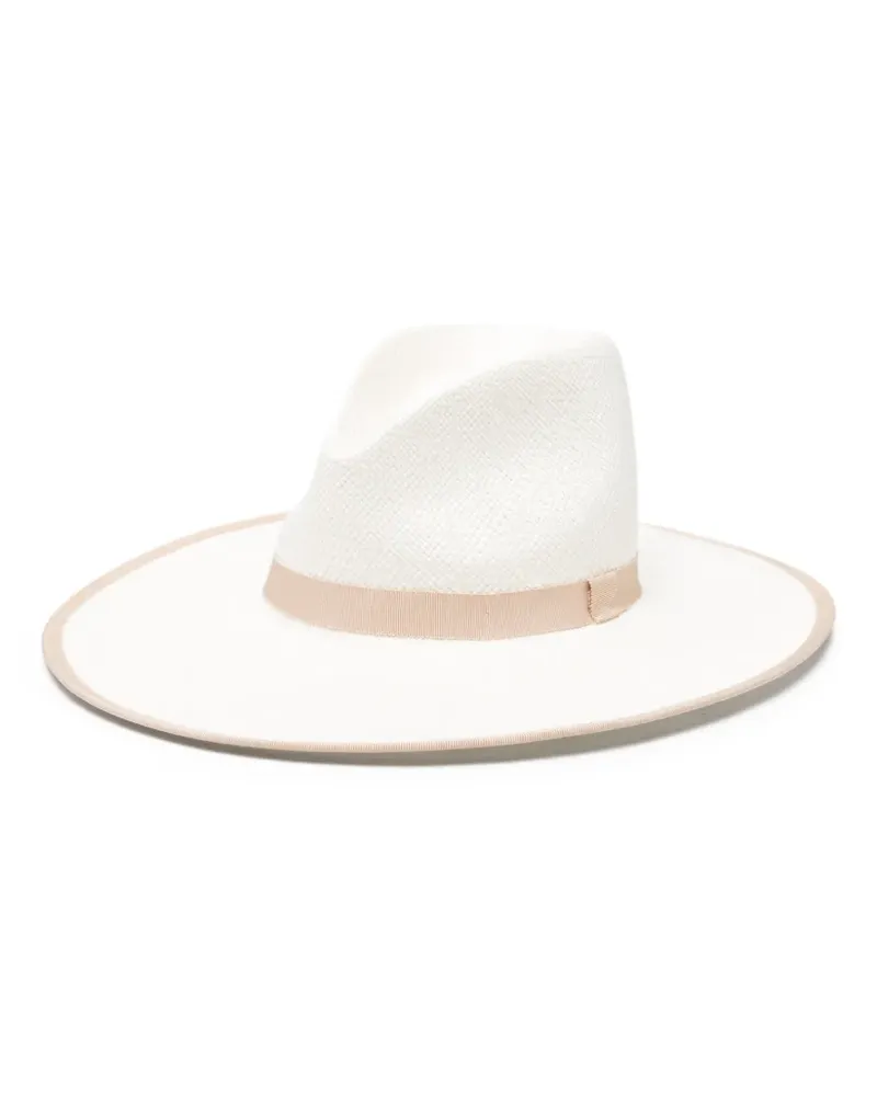 Max Mara Hut mit Zierband - Weiß Weiß