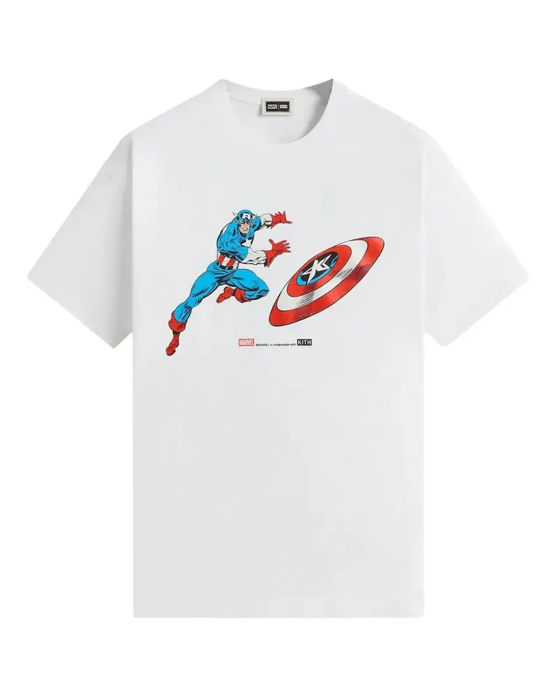 KITH Marvel T-Shirt mit Captain America-Print - Weiß Weiß