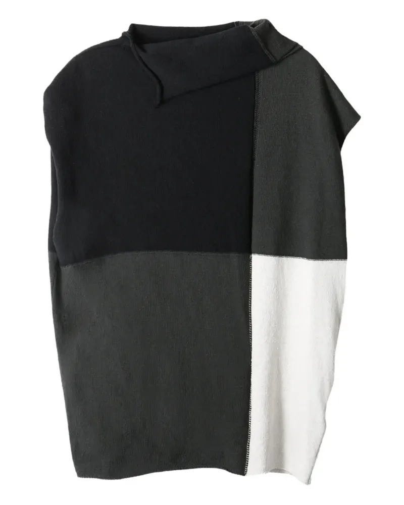 Yohji Yamamoto patchwork top - Schwarz Schwarz