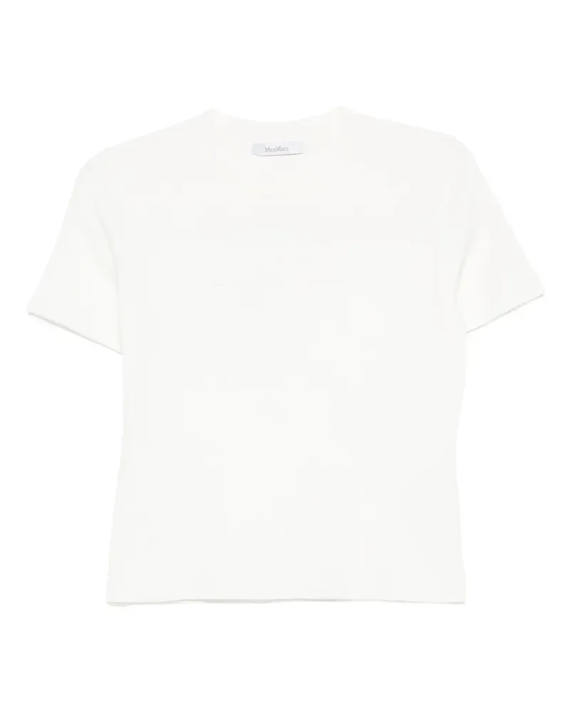 Max Mara Geripptes T-Shirt - Weiß Weiß
