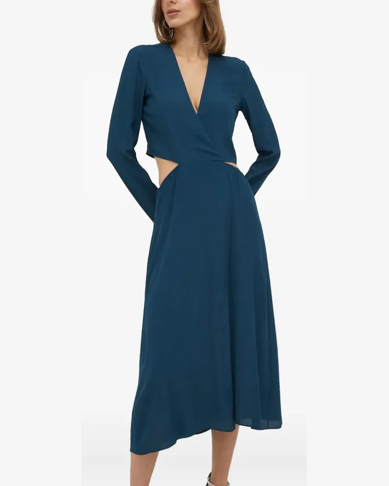 Patrizia Pepe cut-out long-sleeve midi dress - Blau Blau