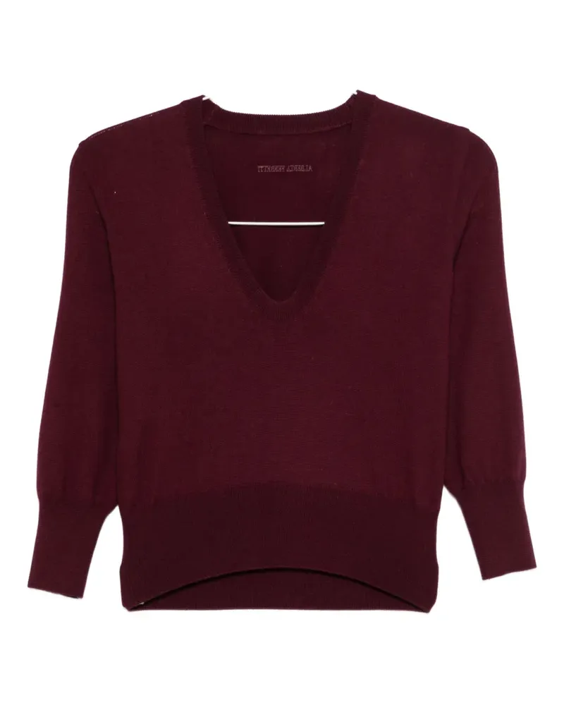 Alberta Ferretti V-neck top - Rot Rot