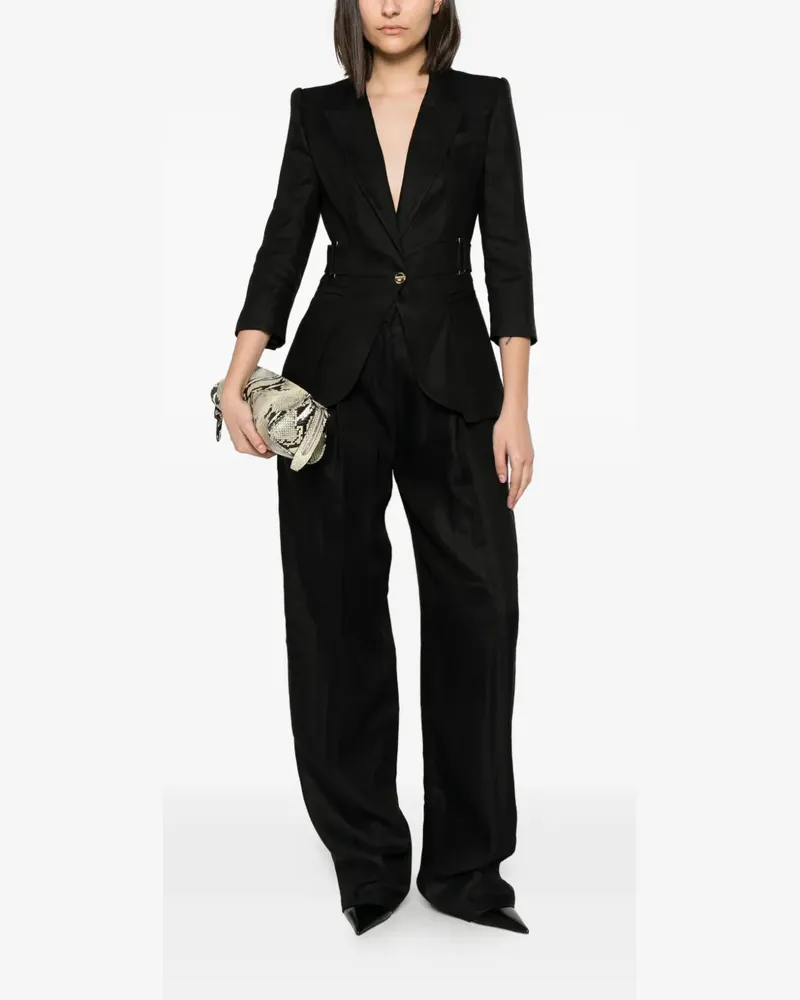 Elisabetta Franchi peak-lapel blazer - Schwarz Schwarz