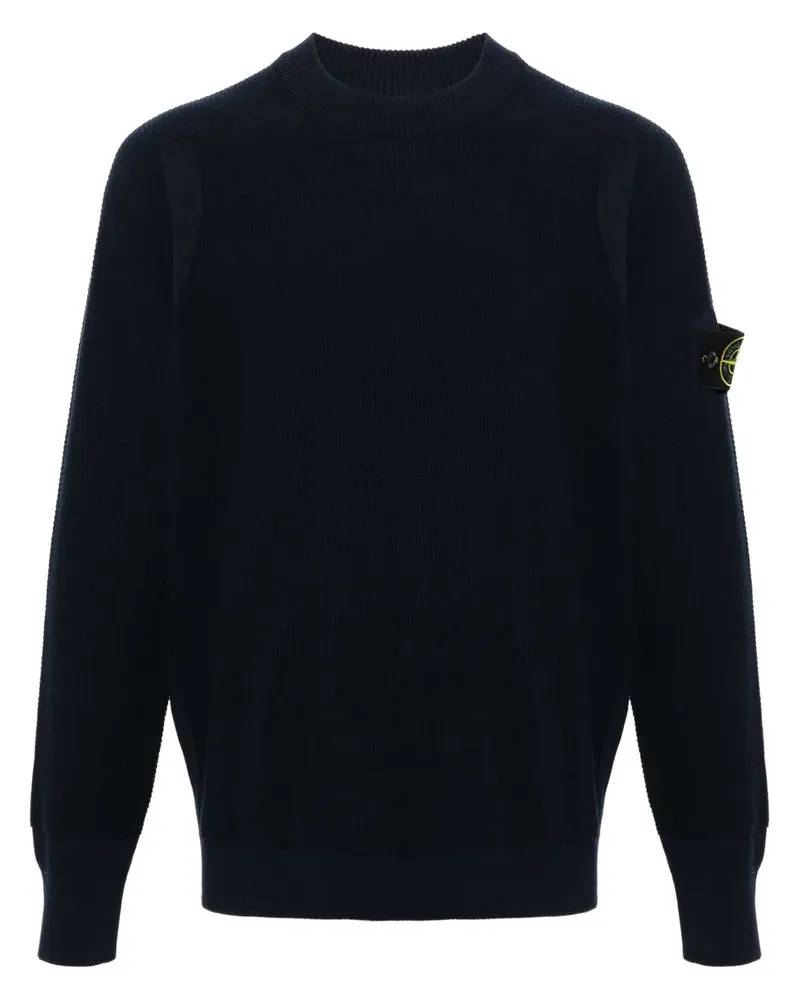 Stone Island Pullover mit Kompass-Patch - Blau Blau
