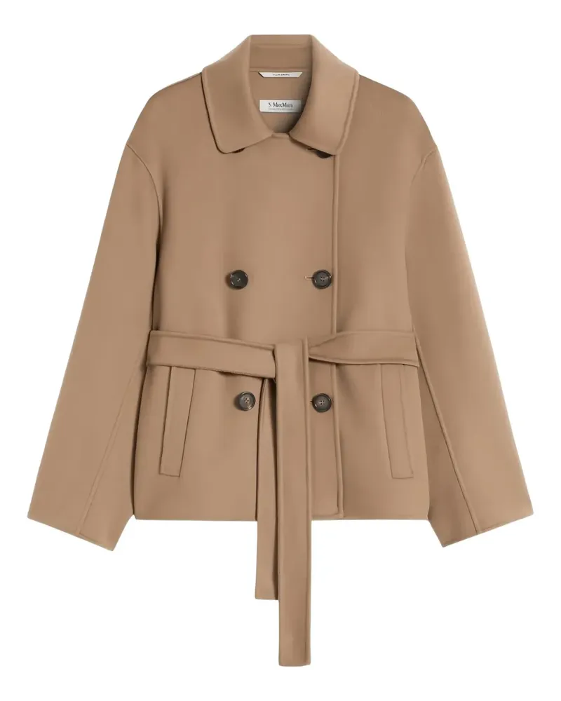Max Mara Doppelreihiger Mantel mit Gürtel - Braun Braun