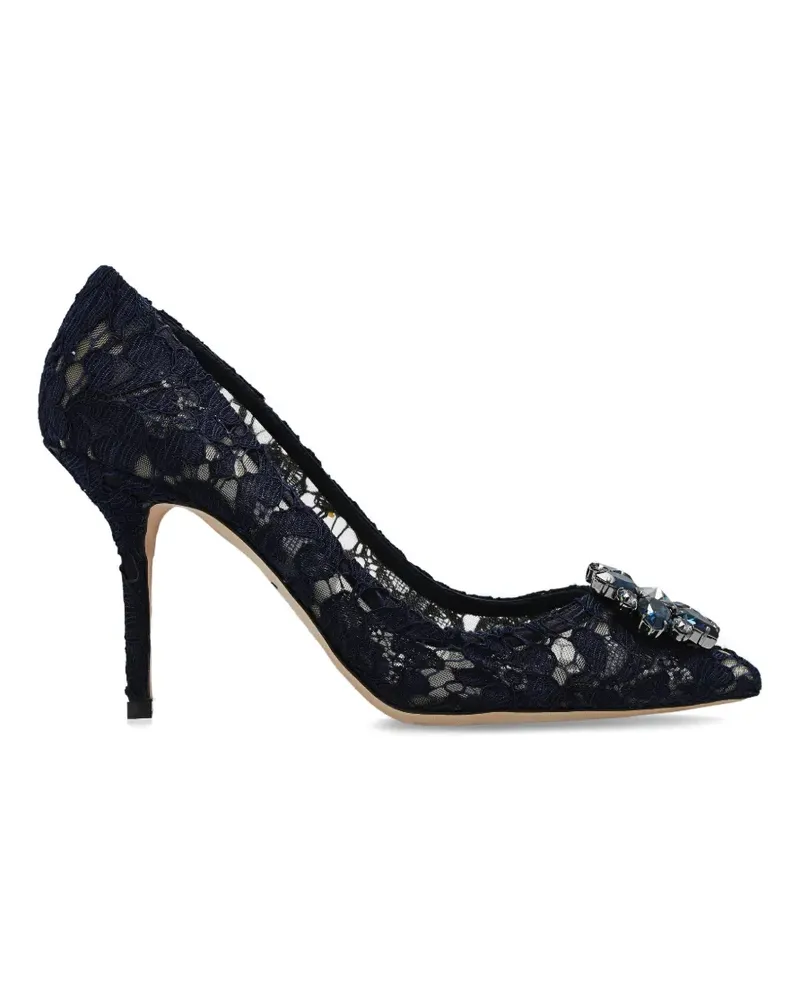 Dolce & Gabbana Rainbow Lace Pumps mit Brosche - Blau Blau