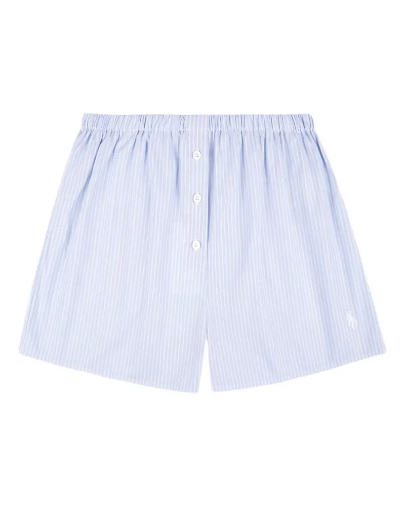 SPORTY & RICH Gestreifte SRC Mini Boxer Shorts - Blau Blau