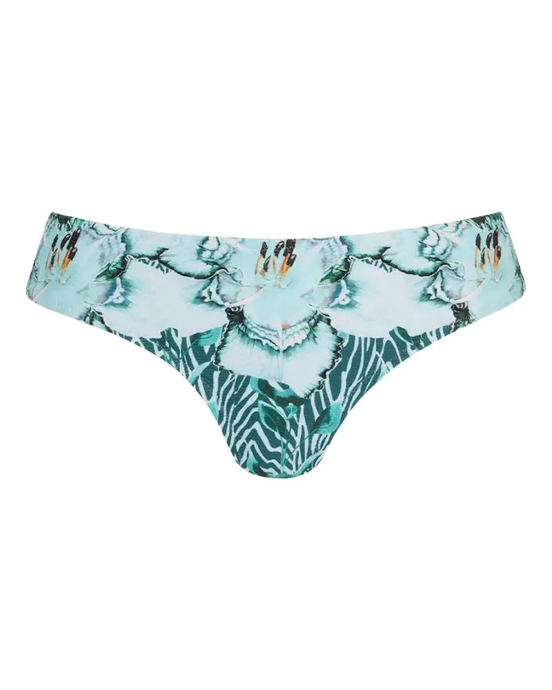 Temperley London Liana Bikinihöschen mit Blumen-Print - Blau Blau