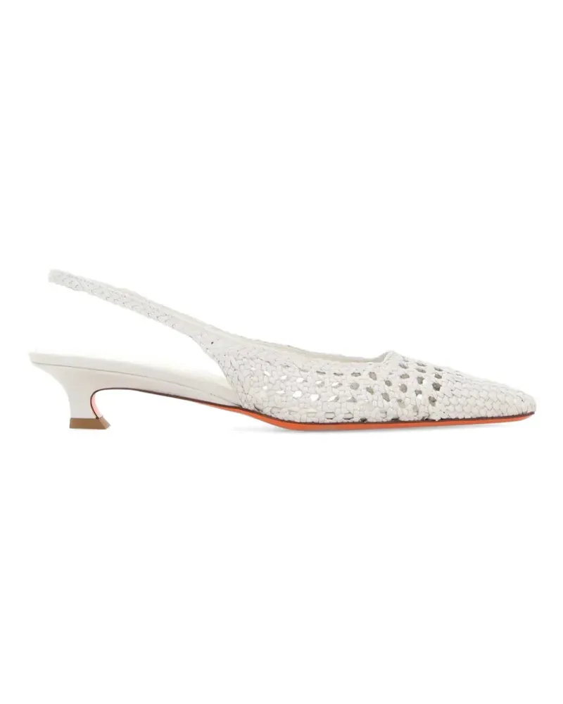 Santoni woven slingback pumps - Weiß Weiß