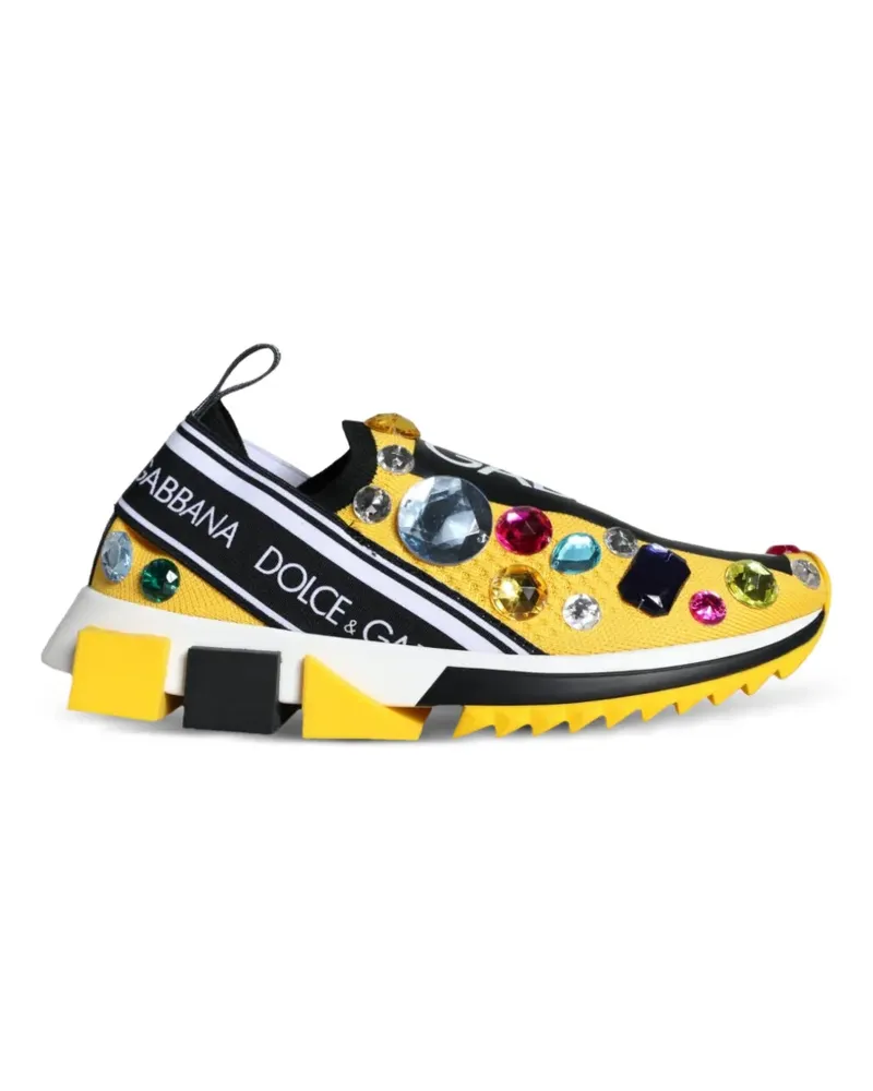 Dolce & Gabbana Sorrento crystal-embellished sneakers - Gelb Gelb