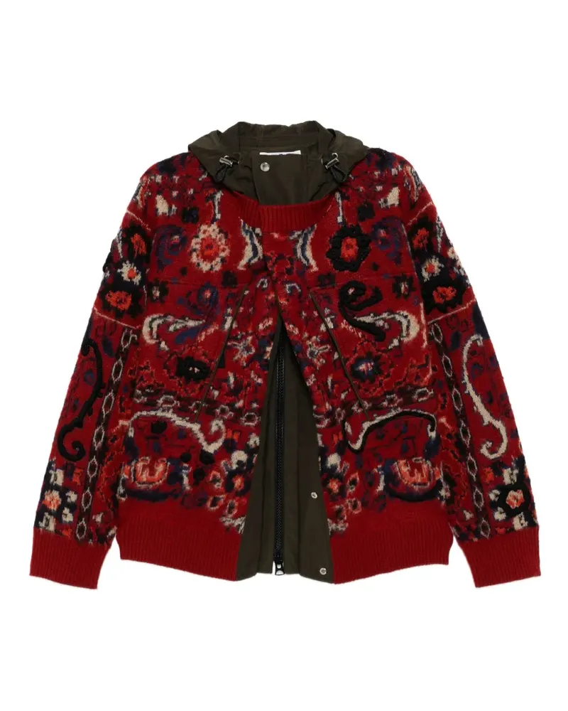 Sacai Jacke aus Blumenjacquard - Rot Rot