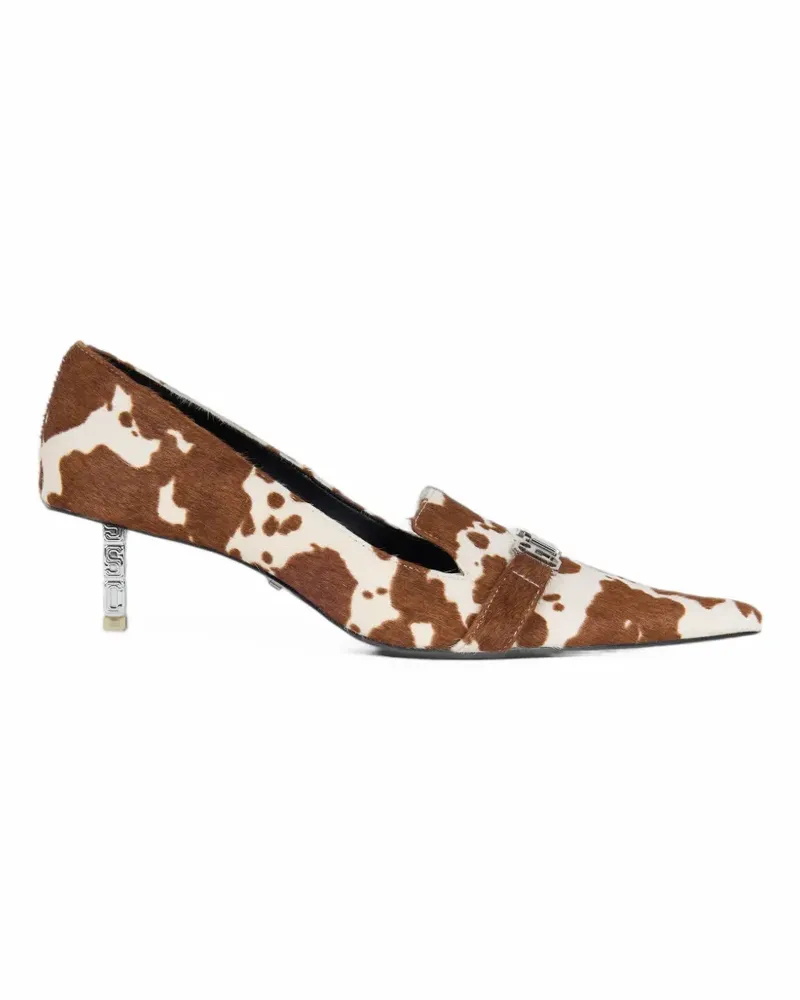 GCDS Pumps mit Kuhprint und Logoplakette - Braun Braun