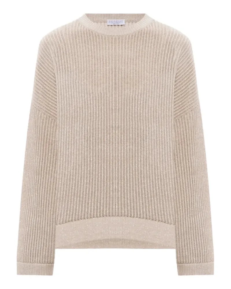 Brunello Cucinelli Gerippter Pullover - Nude Nude