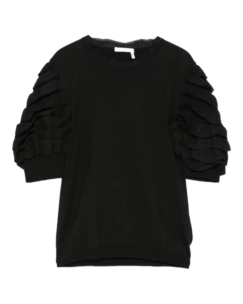Chloé ruffled-sleeve blouse - Schwarz Schwarz