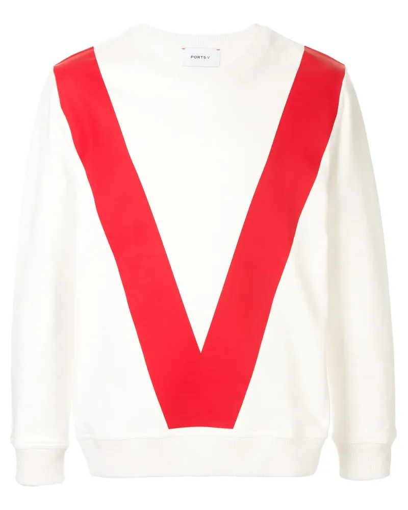 Ports V Sweatshirt mit V-Print - Weiß Weiß