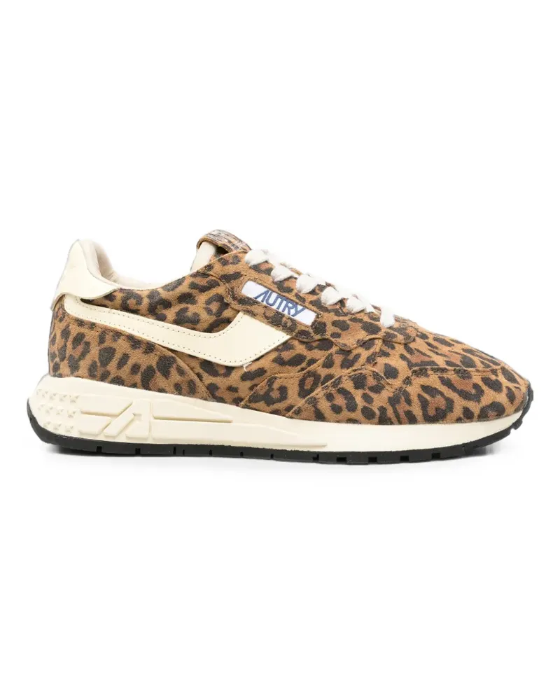 AUTRY leopard-print leather sneakers - Braun Braun
