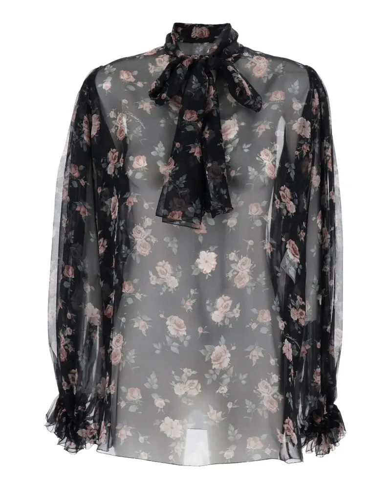 Dolce & Gabbana Bluse mit Schleife - Schwarz Schwarz