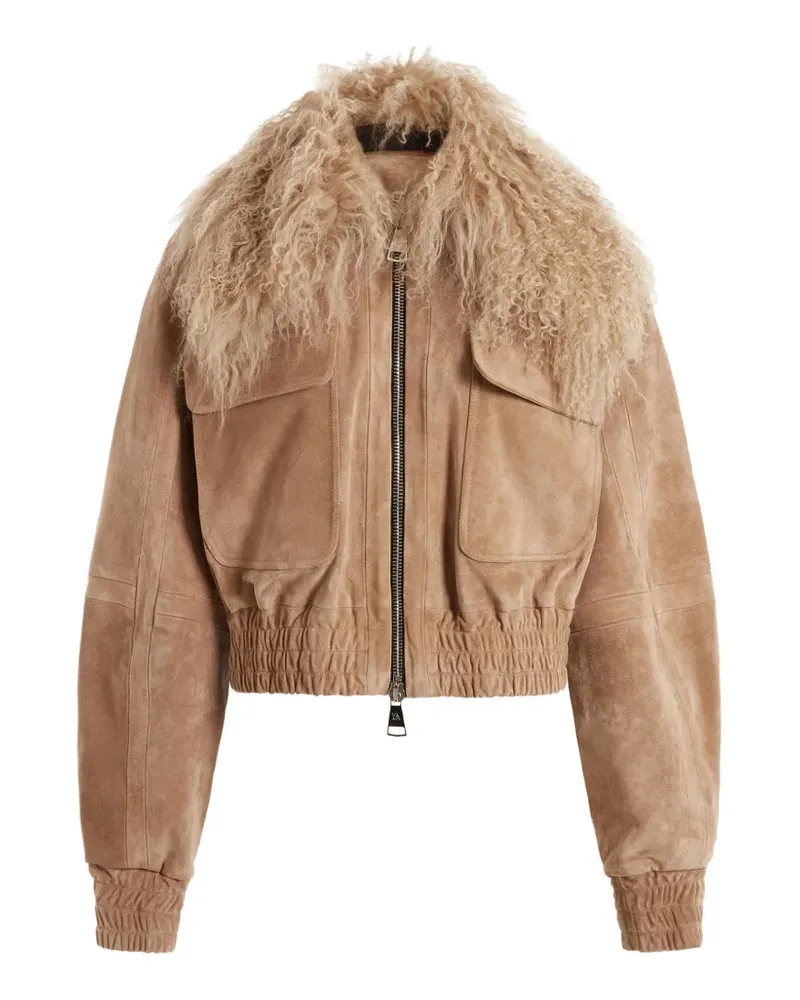 16ARLINGTON Cie Wildlederjacke mit Pelzkragen - Nude Nude