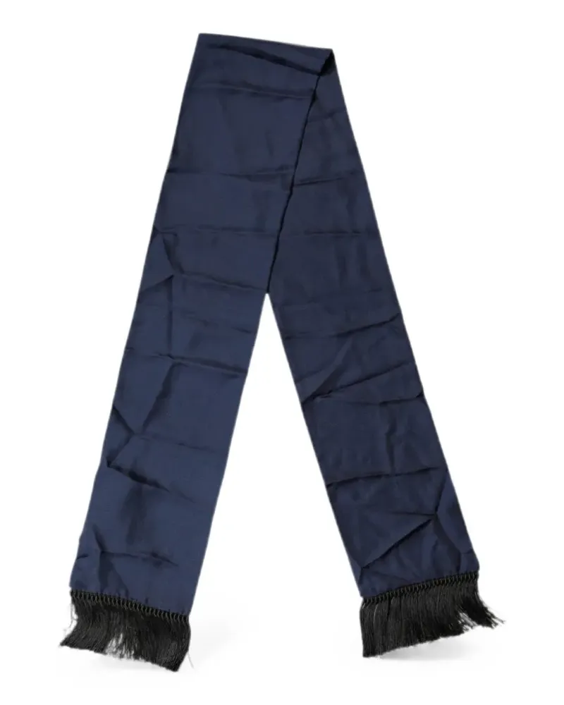 Dolce & Gabbana Twill-Schal mit Fransen - Blau Blau