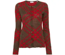 Karierter Cardigan - Rot