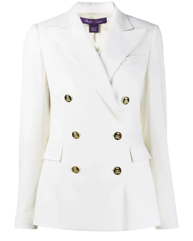 Ralph Lauren Doppelreihiger Blazer - Weiß Weiß