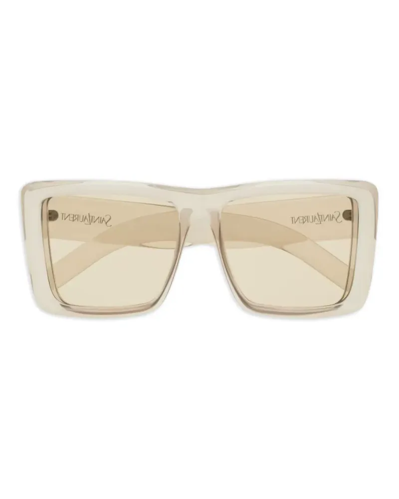 Saint Laurent Sonnenbrille mit eckigem Gestell - Nude Nude