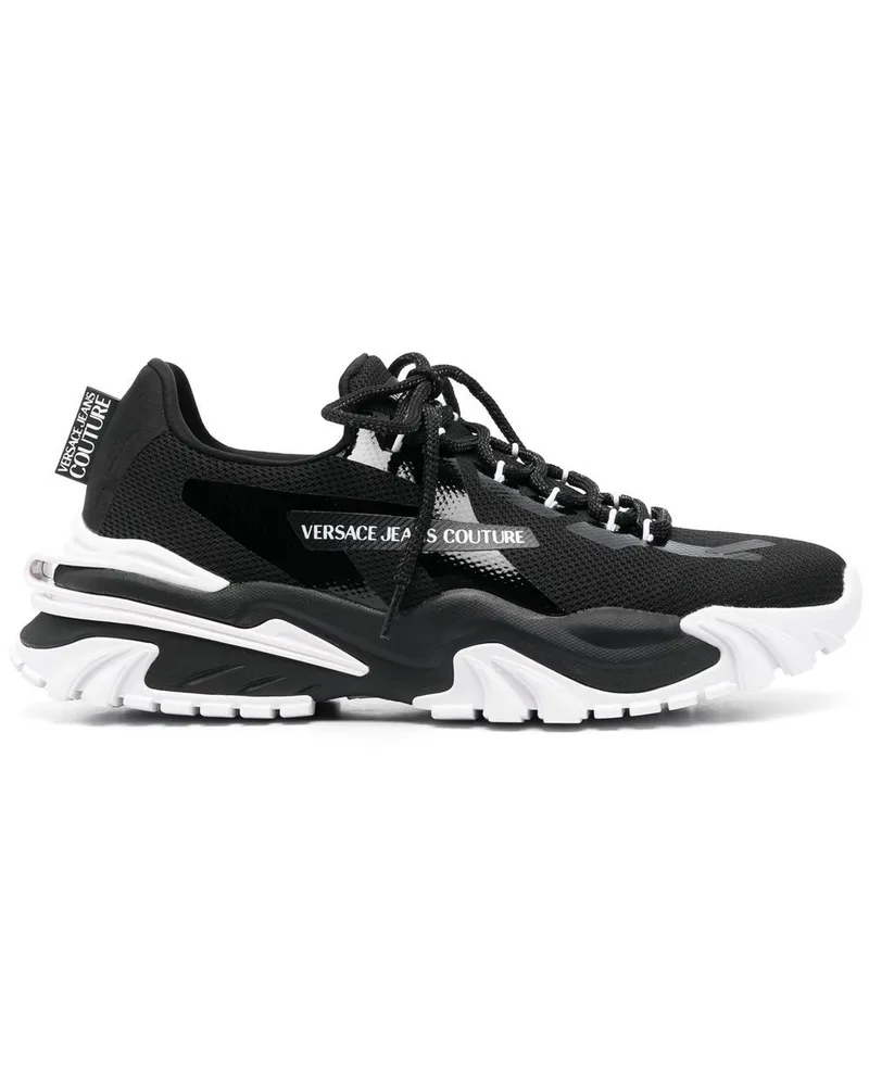 Versace Jeans Sneakers mit Logo-Print - Schwarz Schwarz