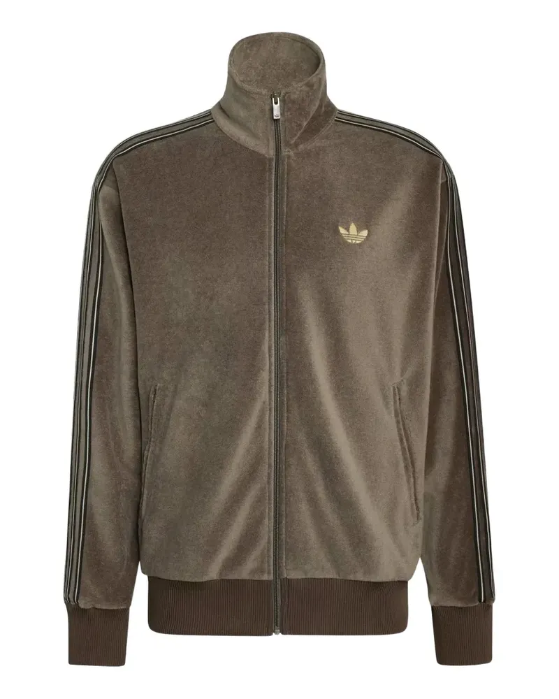 adidas Firebird Joggingoberteil aus Velours - Braun Braun