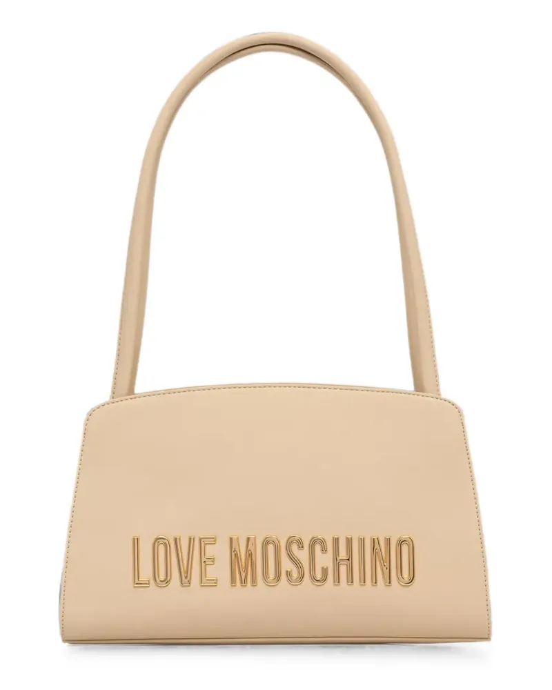 Moschino logo-plaque tote bag - Nude Nude