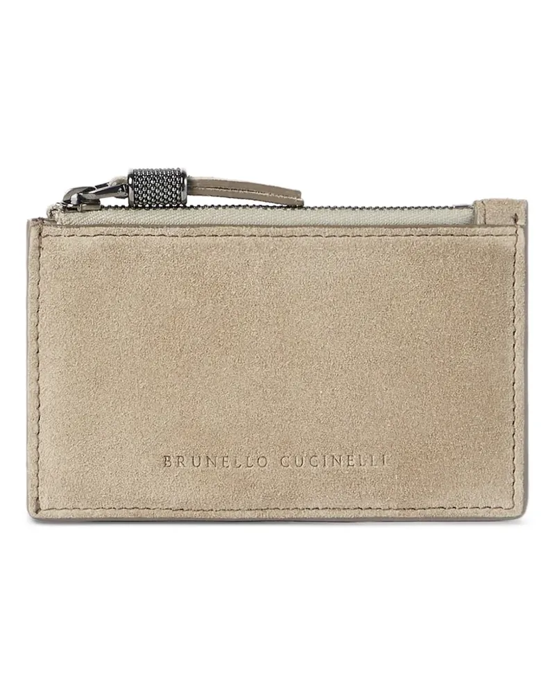 Brunello Cucinelli Kartenetui aus Wildleder - Nude Nude