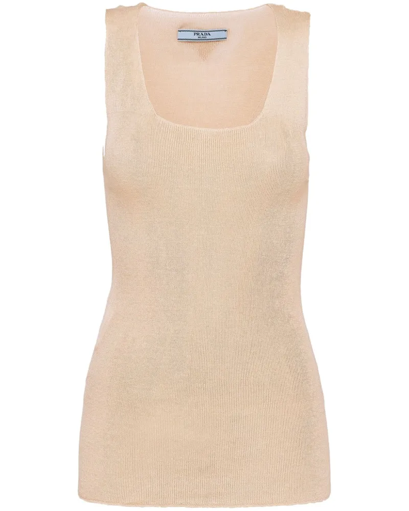 Prada Geripptes Tanktop - Nude Nude