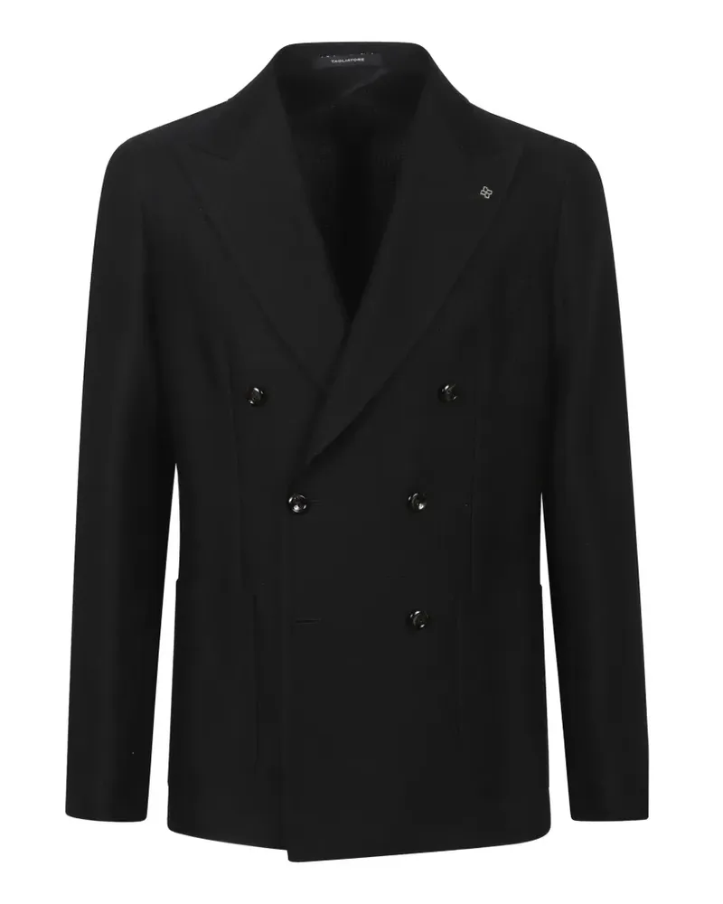 Tagliatore double-breasted textured blazer - Schwarz Schwarz