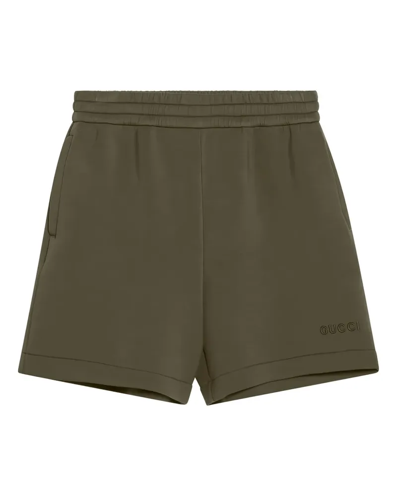 Gucci Joggingshorts mit Logo-Stickerei - Grün Grün