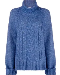 Ganni Oversized-Pullover mit Zopfmuster Blau