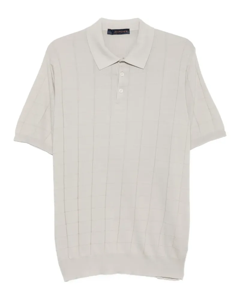 Jeordie's grid-patterned short-sleeved polo shirt - Nude Nude