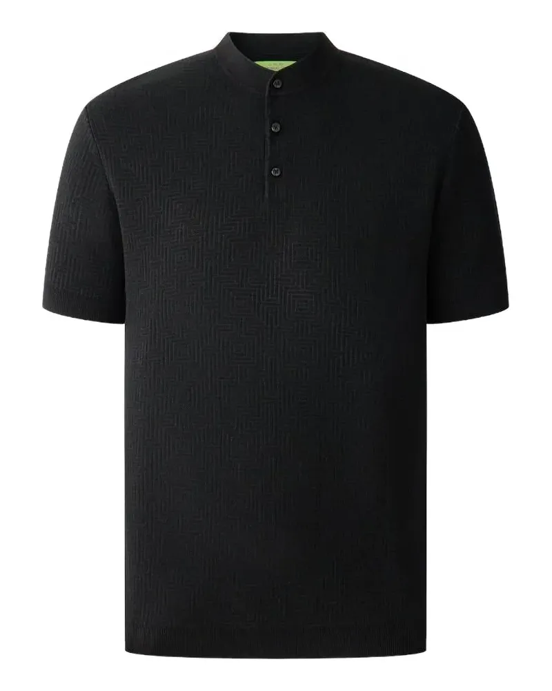 Shanghai Tang T-Shirt mit Jacquardmuster - Schwarz Schwarz